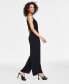 Фото #3 товара Women's Trendy Tie-Waist Wide-Leg Adjustable-Strap Jumpsuit, XXS-4X, Created for Macy's