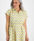 Фото #3 товара Petite Flower Bunch Camp Shirt Dress, Created for Macy's