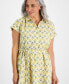 Petite Flower Bunch Camp Shirt Dress, Created for Macy's