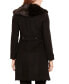 Women's Petite Faux-Fur-Trim Walker Coat