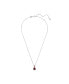 ფოტო #1 პროდუქტის Rhodium Plated Square Cut Color Birthstone Pendant Necklace