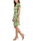 ფოტო #6 პროდუქტის Women's Faux-Wrap Flutter-Sleeve Floral-Print Dress