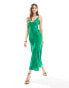 ASOS DESIGN high apex slip maxi dress in bright green