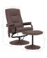 Massage Recliner with Footrest Brown Fabric