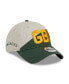 ფოტო #1 პროდუქტის Men's Cream, Green Green Bay Packers 2023 Sideline Historic 9TWENTY Adjustable Hat