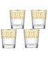 Gold-Tone Embellished Double Old Fashion with Gold-Tone Rings, Set of 4