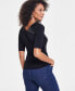 Women's Asymmetric Mixed-Media Top, Created for Macy's