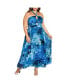 Фото #1 товара Plus Size Ever lee Print Halter Neck Maxi Dress