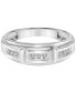 ფოტო #2 პროდუქტის Men's Diamond Wedding Band (1/4 ct. t.w.) in 10K White Gold