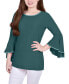 Women's Long Bell Sleeve Tunic with Stone Details Top