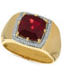 ფოტო #1 პროდუქტის Gents™ Men's Pomegranate Garnet™ (4-3/8 ct. t.w.) & Diamond (1/6 ct. t.w.) Ring in 14k Gold