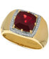 Фото #1 товара Gents™ Men's Pomegranate Garnet™ (4-3/8 ct. t.w.) & Diamond (1/6 ct. t.w.) Ring in 14k Gold