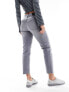 Фото #5 товара JDY high waisted straight cropped jeans in light grey