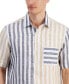 Фото #3 товара Men's Alba Block Cabana Stripe Linen Shirt, Created for Macy's