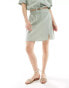 Vero Moda linen skirt co-ord in sage green Heckengrün, XL - EU 42 - фото #3