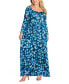 Фото #4 товара Plus Size Long Sleeve Pleated Maxi Dress