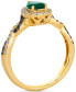 ფოტო #3 პროდუქტის Costa Smeralda Emeralds (3/8 ct. t.w.) & Diamond (1/3 ct. t.w.) Pear Halo Ring in 14k Gold