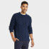 Фото #1 товара Men's Cable Knit Pullover Sweater - Goodfellow & Co Navy Blue M