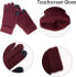 Фото #9 товара LYworld Winter Scarf Knitted Hat Combi Set Knitted Beanie Gloves Women's Scarf Hat Gloves Set Knitted Gift Set Touchscreen Gloves