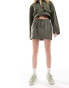 ASOS DESIGN cargo mini skirt in khaki co-ord