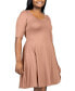 ფოტო #4 პროდუქტის Plus Size Knee Length Dress