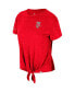 Фото #3 товара Women's Red Distressed Wisconsin Badgers Finalists Tie-Front T-shirt