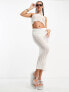 Фото #1 товара COLLUSION low rise knitted beach maxi skirt in white