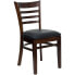 Фото #4 товара Hercules Series Ladder Back Walnut Wood Restaurant Chair - Black Vinyl Seat