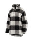 Women's Black and White Philadelphia Flyers Plaid Sherpa Quarter-Zip Jacket