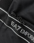 Armani EA7 train logo tape shopping bag in black