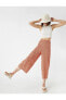 Фото #1 товара Брюки женские Koton Высокая посадка, широкие брючины, этнический узор, Culotte Pantolon