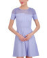 Фото #4 товара Women's Jewel-Neck Ribbed Fit & Flare Dress