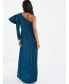 ფოტო #2 პროდუქტის Women's Metallic One-Sleeve Evening Dress