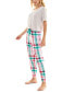 Фото #11 товара Women's Printed Drawstring Jogger Pajama Pants