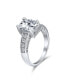 ფოტო #2 პროდუქტის Art Deco Style 3CT AAA CZ Brilliant Cut Solitaire Oval Engagement Ring For Women With Intricate Heirloom Pave Details on Sides Of Band Sterling Silver
