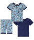 ფოტო #1 პროდუქტის Baby Boys Three Piece Snug Fit Pajama Set