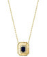 ფოტო #1 პროდუქტის EFFY® Sapphire (5/8 ct. t.w.) & Diamond (1/10 ct. t.w.) Octagon Disc Pendant Necklace in 14k Gold, 17-1/4" + 3/4" extender (Also available in Emerald)