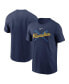 ფოტო #2 პროდუქტის Men's Navy Milwaukee Brewers Wordmark Local Team T-shirt
