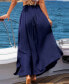 Women's Blue Smocked Waist Maxi Skirt