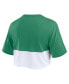 Women's Green/White Miami Hurricanes Oversized Badge Colorblock Cropped T-Shirt