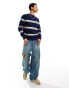 G-star knitted jumper in dark blue with horizontal stripes