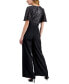 Фото #2 товара Petite Sequined Wide-Leg Jumpsuit