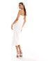 Фото #8 товара Vesper exclusive cami ruched bust midi dress in white