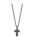 Фото #3 товара Chisel brushed Blue IP-plated Cross Pendant 19.5 inch Box Chain