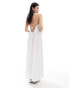 Monki maxi dress with strappy open back in off white