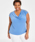 Фото #1 товара Plus Size Laced-Chain-Shoulder Top, Created for Macy's