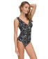 ფოტო #1 პროდუქტის Women's Ruffle Neck One-Piece Swimsuit