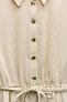 Shirt dress with braided belt