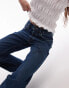 Фото #5 товара Topshop high rise straight Kort jeans in tinted dark blue