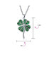 ფოტო #4 პროდუქტის Saint Patrick Irish Shamrock Green Good Luck Charm 4 Leaf Clover Pendant Necklace For Women .925 Sterling Silver